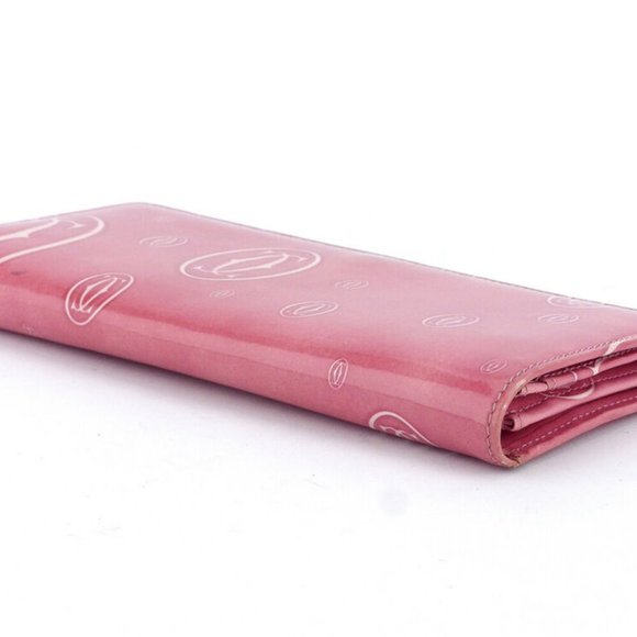 Cartier Purse Happy Birthday pink enamel leather Auth used T17526 - Picture 7 of 9